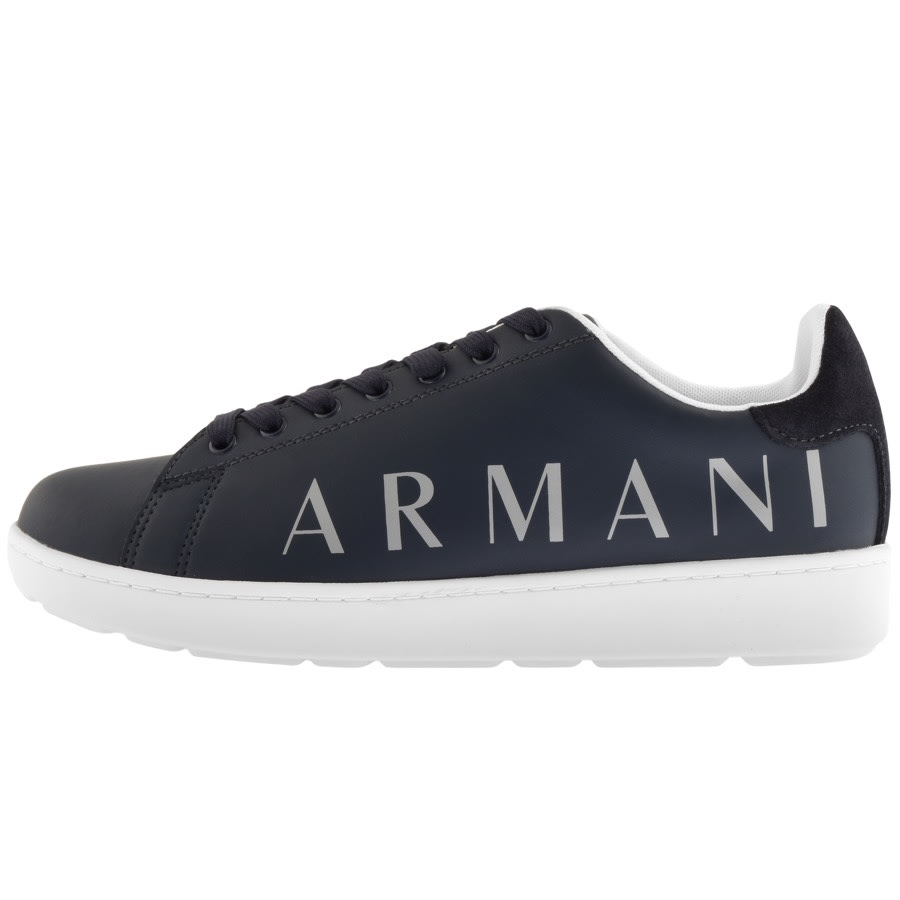 Alternative Image for ProductArmani Exchange Logo Trainers Navy1